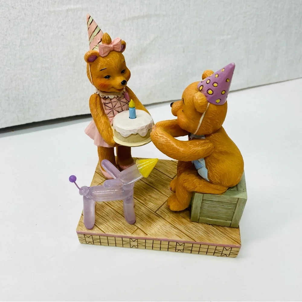 Jim Shore Button and Squeaky Figurine Make A Wish Birthday Cake By Enesco 2019